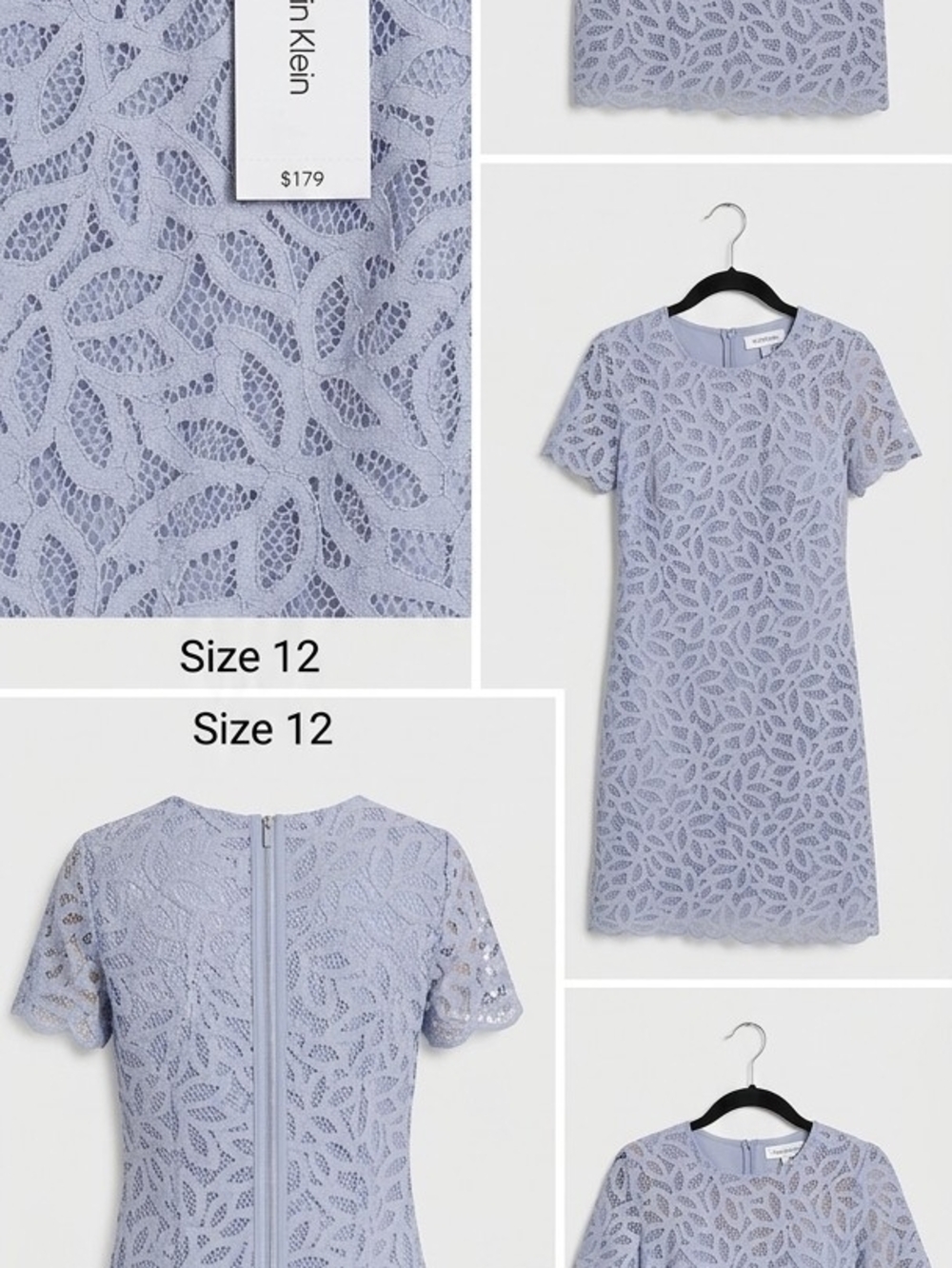 Calvin Klein Lavender Lace Short-Sleeve Sheath Dress